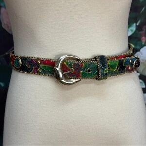 80s Elite Rainbow Glitter Jewel Belt SMALL